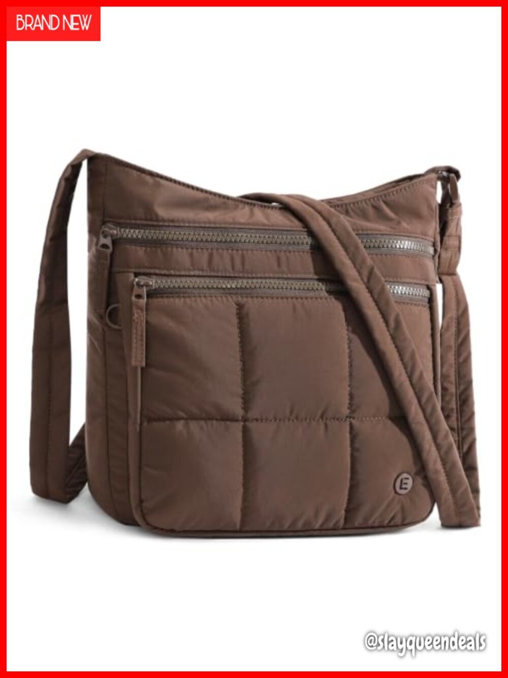 Women's Nylon Quilted Crossbody Bag Travel Purse